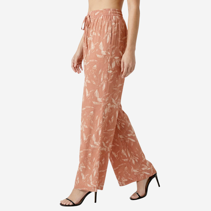 Floral Printed Palazzo for Women | Comfortable Fit (Mud)