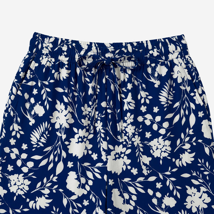 Floral Printed Palazzo for Women | Comfortable Fit (Navy)