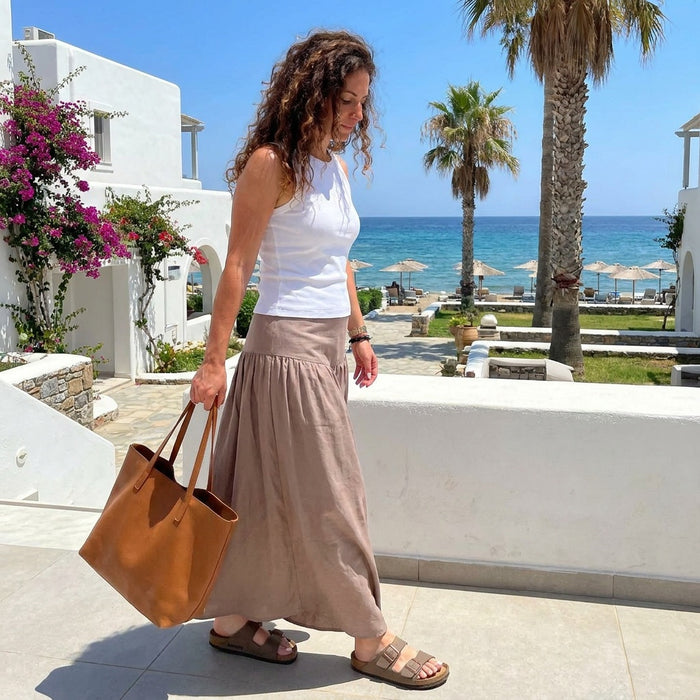 Flowy long skirt-Cafe