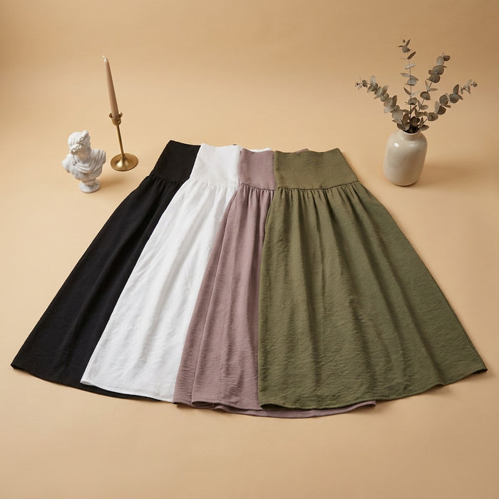 Flowy Long Skirt-White