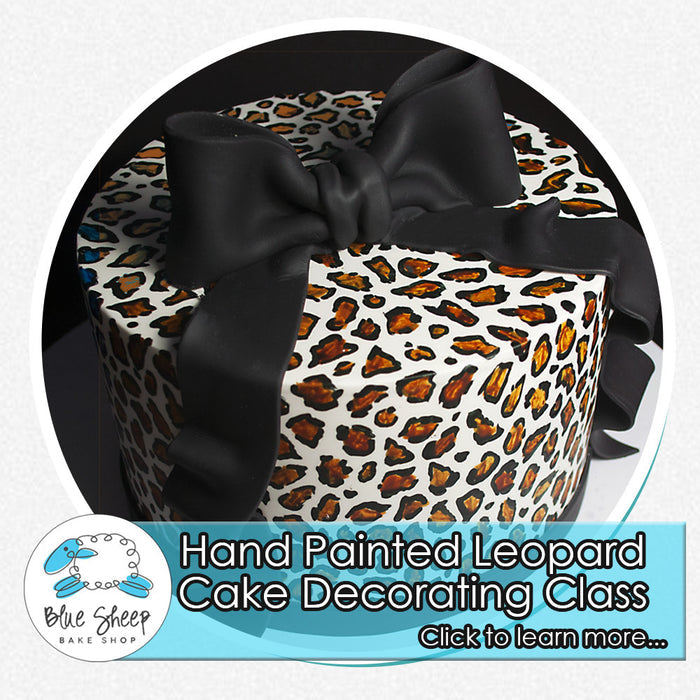 hand painted leopard cake decorating class nj fondant