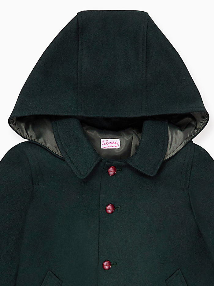 Forest Green Loden Wool Kids Coat