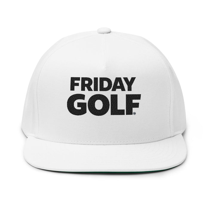 Friday Golf Flat Bill Cap — Embroidered Snapback Hat