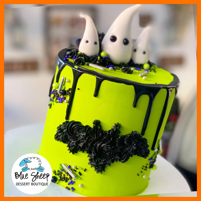 ghost & bat halloween to go cake