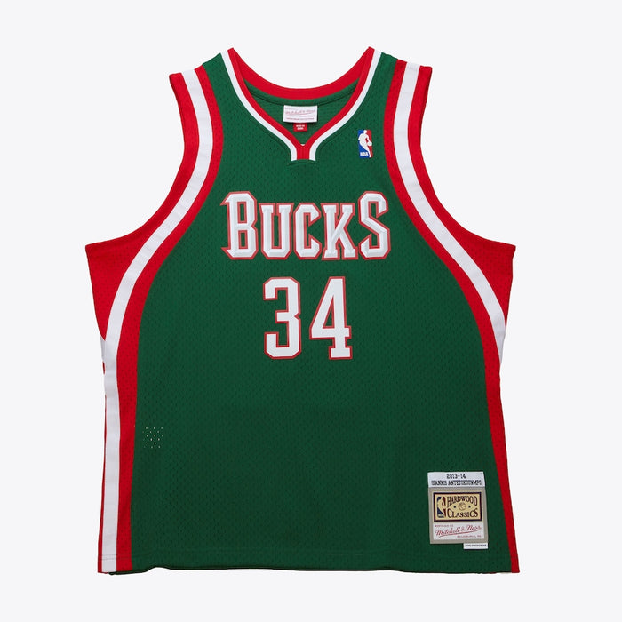 Giannis Antetokounmpo #34 Milwaukee Bucks Mitchell & Ness 2013/14 Swingman Jersey - Green