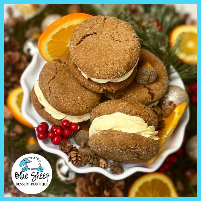 gingerbread orange blossom cookie sandwhiches