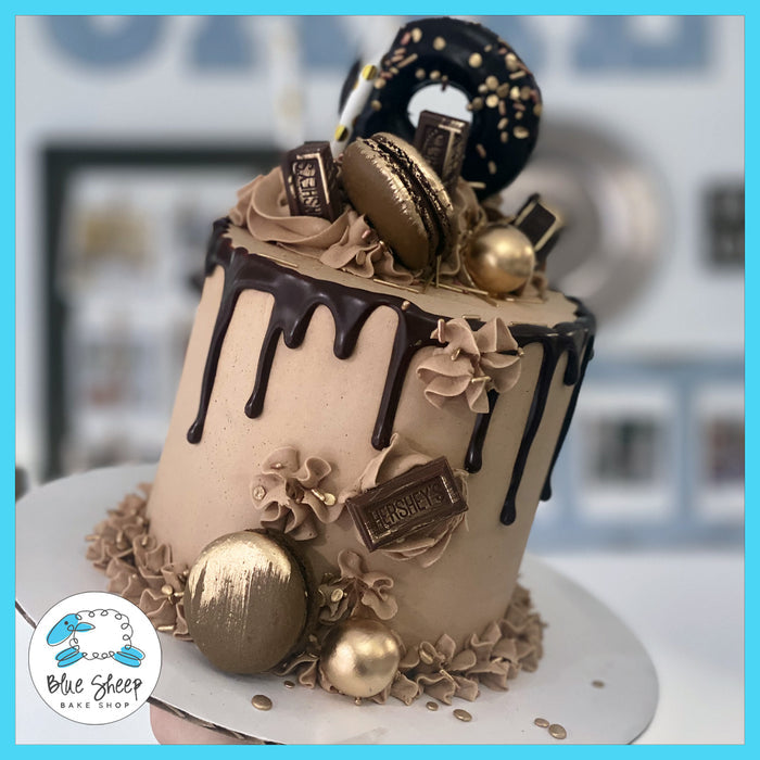 gold & ganache to go cake