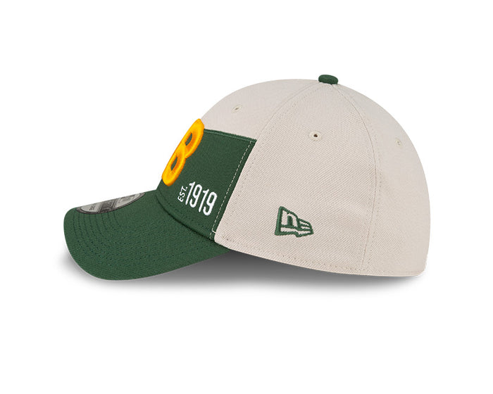 Green Bay Packers New Era 2023 Historic Sideline 39THIRTY Flex Hat - Cream/Green