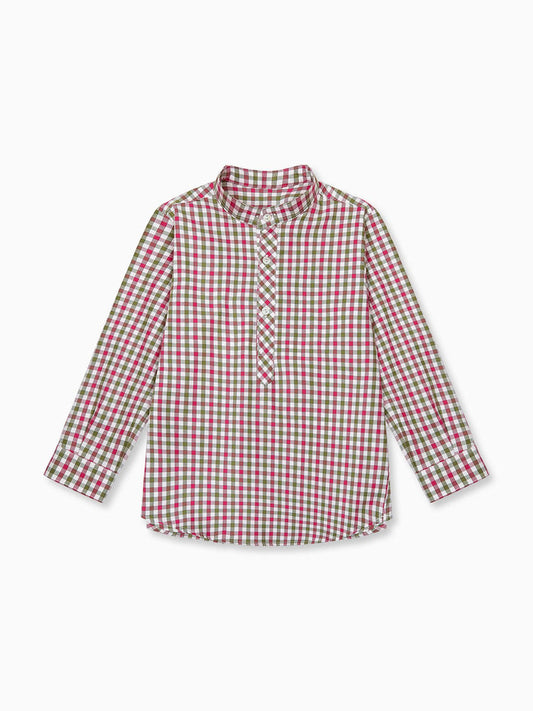 Green Check Jazmin Long Sleeve Boy Shirt