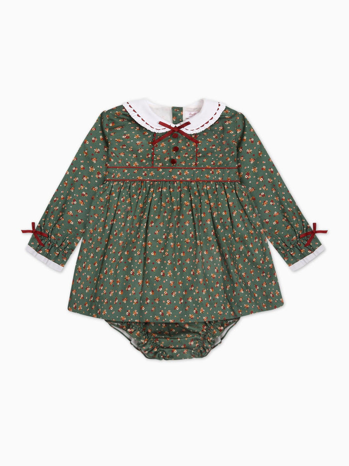 Green Floral Lilly Baby Girl Set