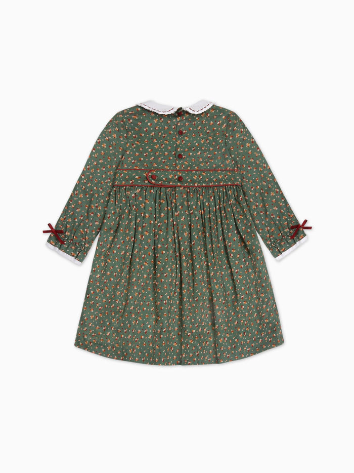 Green Floral Lilly Girl Dress