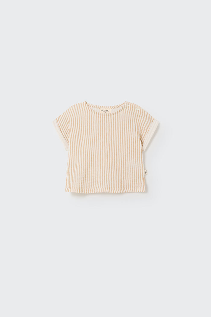 Hannes Striped Top in Coffee