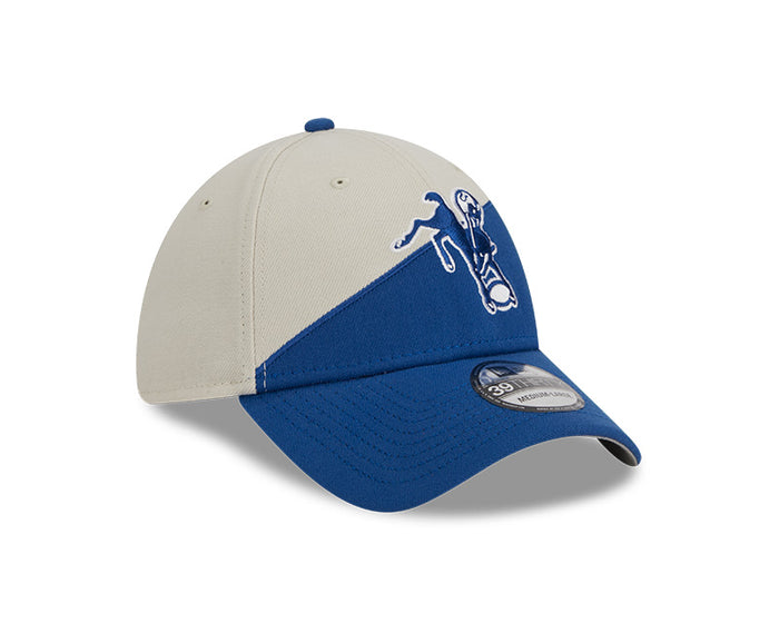 Indianapolis Colts New Era 2023 Historic Sideline 39THIRTY Flex Hat - Cream/Royal