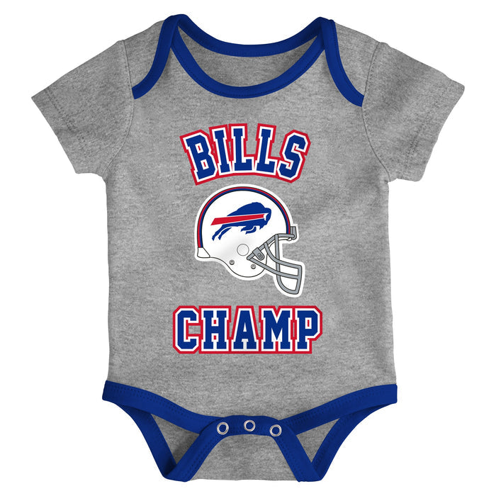 Infant Buffalo Bills Red/Royal/Heathered Gray Champ 3-Piece Bodysuit Set