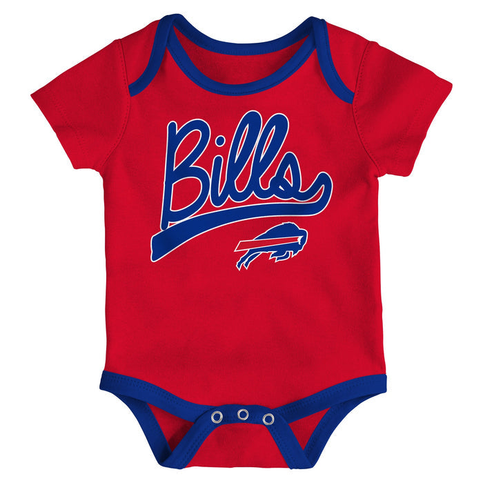 Infant Buffalo Bills Red/Royal/Heathered Gray Champ 3-Piece Bodysuit Set