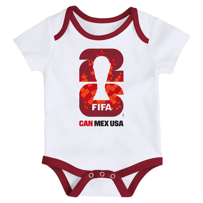 Infant Canada FIFA World Cup 2026 Host City 3-Pack Bodysuit Set - Red/White