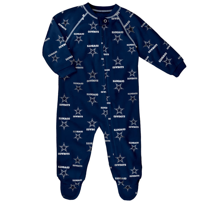 Infant Dallas Cowboys Raglan Zip-Up Coverall Sleeper