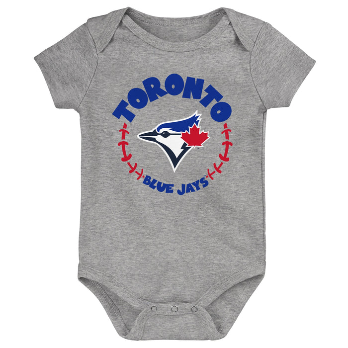 Infant Toronto Blue Jays Fan Romper Onesie 3 Pack Set
