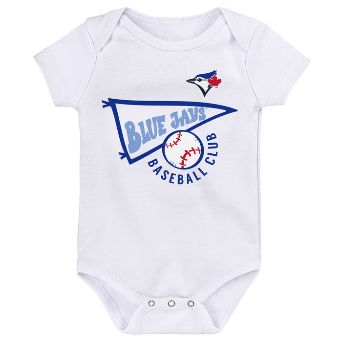 Infant Toronto Blue Jays Fan Romper Onesie 3 Pack Set
