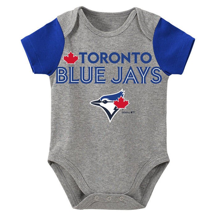 Infant Toronto Blue Jays Player Onesie 3 Piece Set With Bib & Booties
