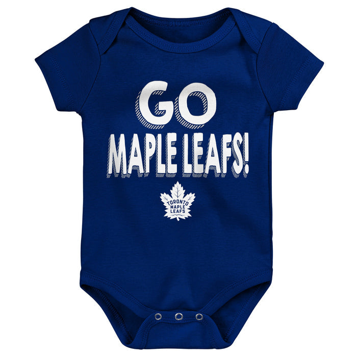 Infant Toronto Maple Leafs Born To Win Onesie 3 Pack Set