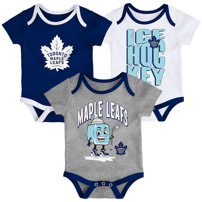 Infant Toronto Maple LeafsTriple Head Creeper 3-Pack