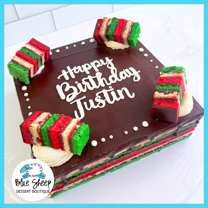 Italian Rainbow Cookie Cake