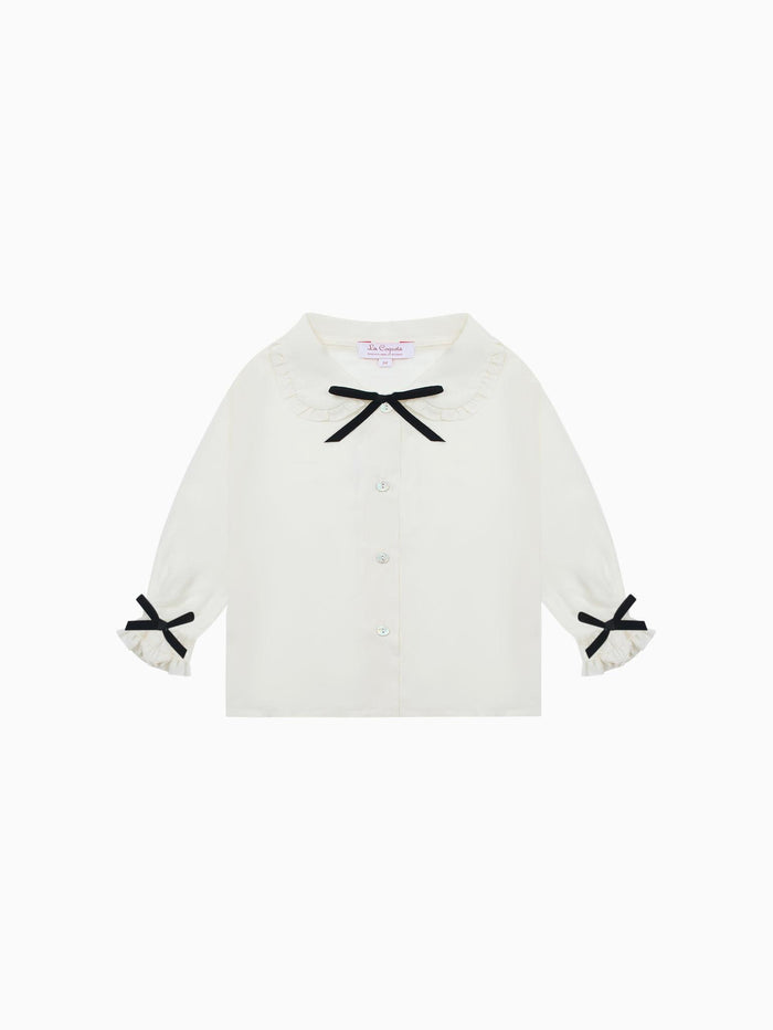 Ivory Betty Long Sleeve Baby Girl Shirt