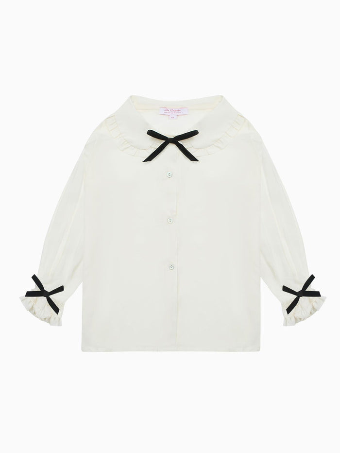 Ivory Betty Long Sleeve Girl Shirt