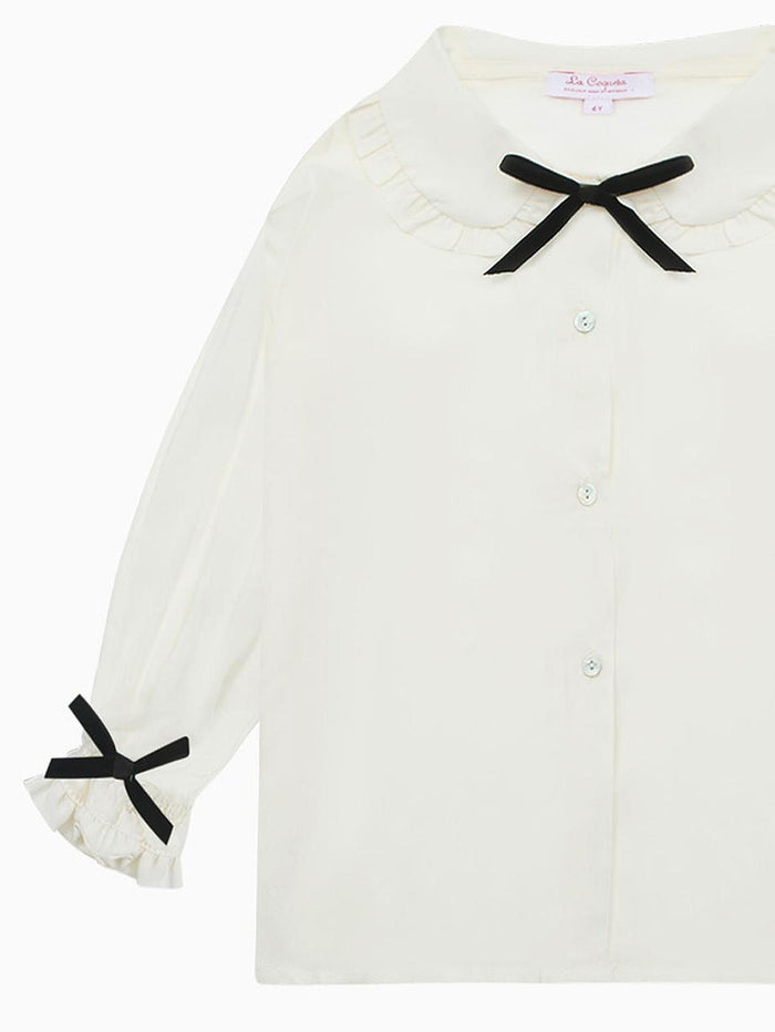 Ivory Betty Long Sleeve Girl Shirt