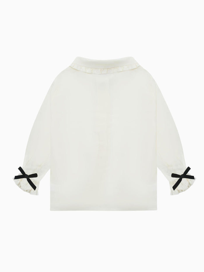 Ivory Betty Long Sleeve Girl Shirt