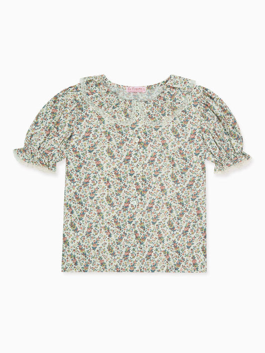 Ivory Floral Faustina Liberty Girl Shirt