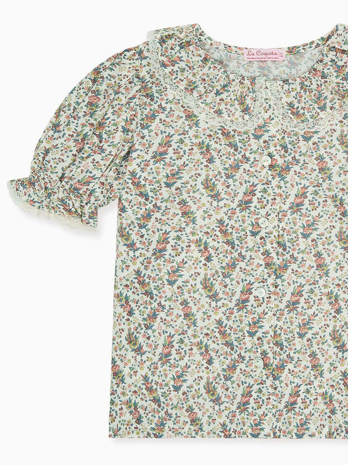 Ivory Floral Faustina Liberty Girl Shirt