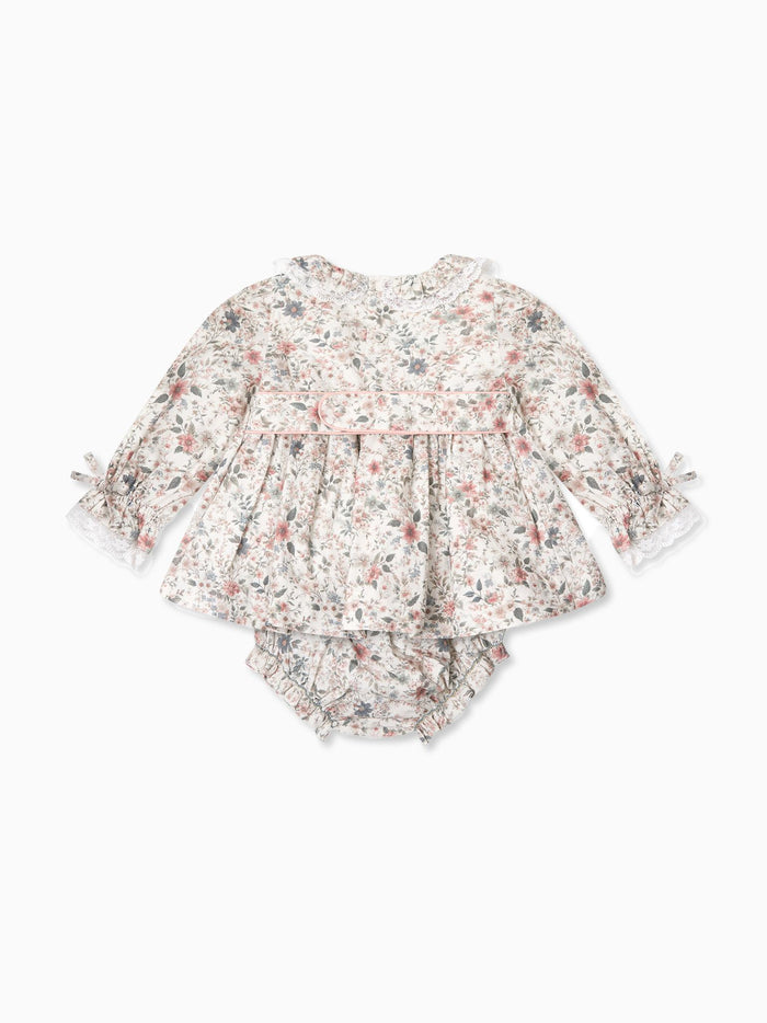 Ivory Floral Milla Baby Girl Hand-Smocked Set