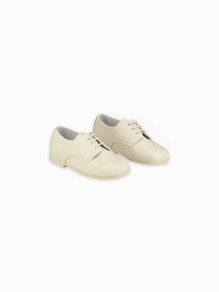 Ivory Leather Toddler Inglesito Ceremony Shoes