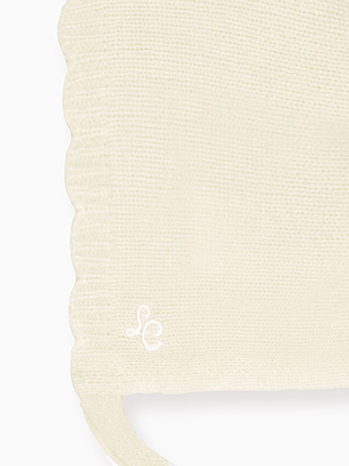 Ivory Nikola Cashmere Baby Bonnet