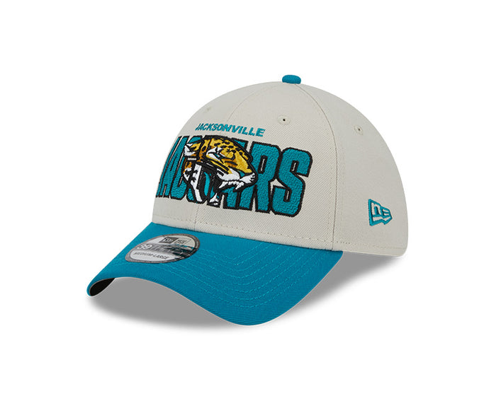 Jacksonville Jaguars New Era 2023 NFL Draft 39THIRTY Flex Hat - Cream