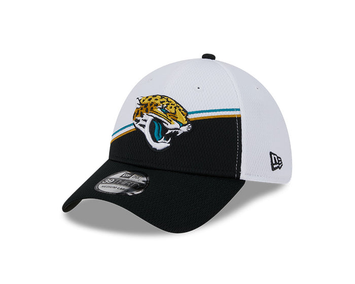 Jacksonville Jaguars New Era 2023 Sideline 39THIRTY Flex Hat - White/Black