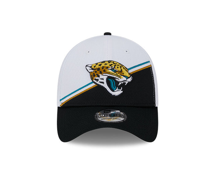 Jacksonville Jaguars New Era 2023 Sideline 39THIRTY Flex Hat - White/Black