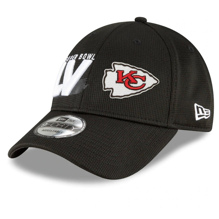 Kansas City Chiefs New Era Black Super Bowl LV Bound - 9FORTY Adjustable Hat