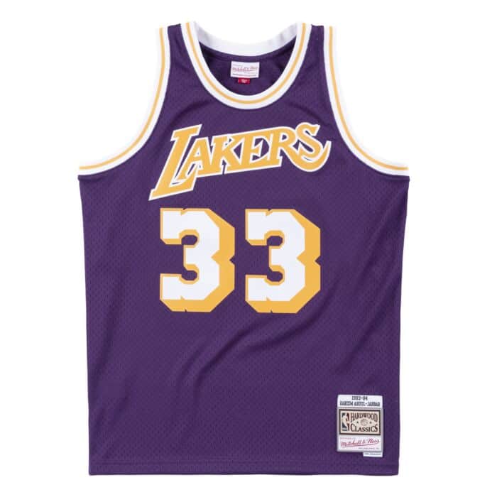 Kareem Abdul-Jabbar #33 Los Angeles Lakers Mitchell & Ness 1983-84 Hardwood Classic Swingman Purple Jersey