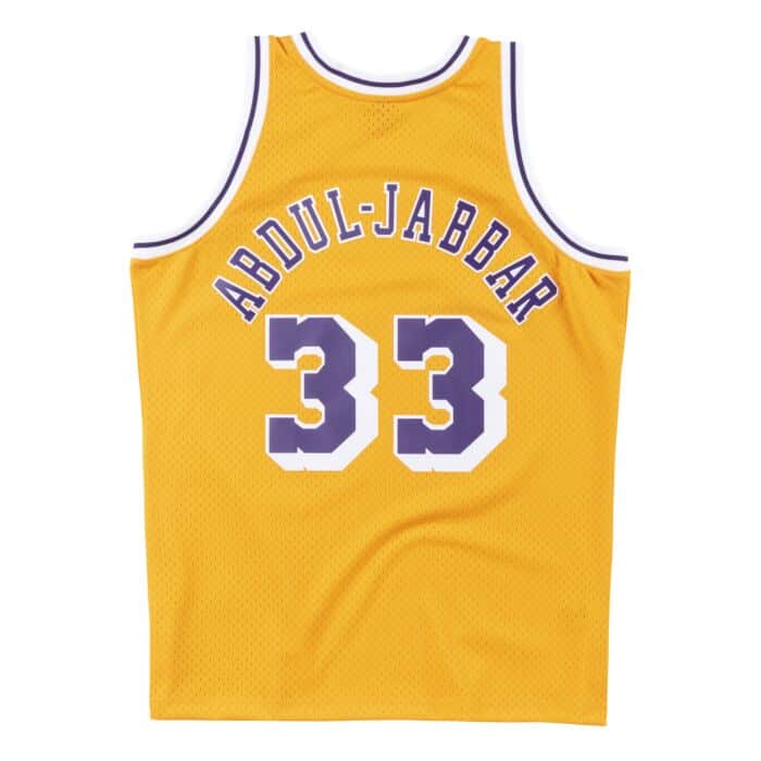 Kareem Abdul-Jabbar #33 Los Angeles Lakers Mitchell & Ness 1984-85 Hardwood Classic Swingman Gold Jersey