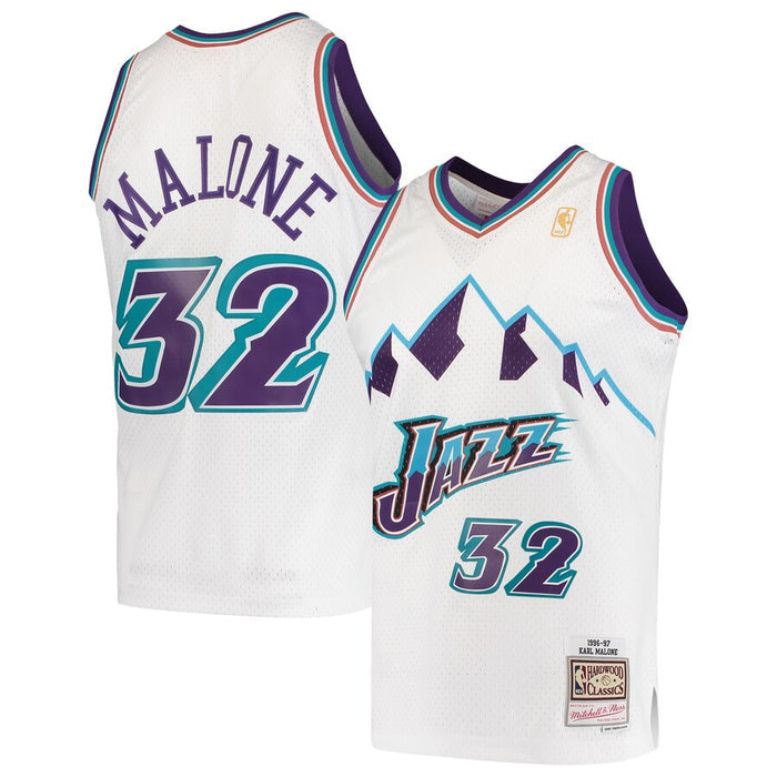 Karl Malone #32 Utah Jazz Mitchell & Ness 1996-97 Hardwood Classic Swingman Jersey - White