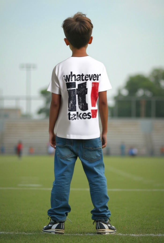 Kid's Oversized TShirts - White-Whatever It Takes