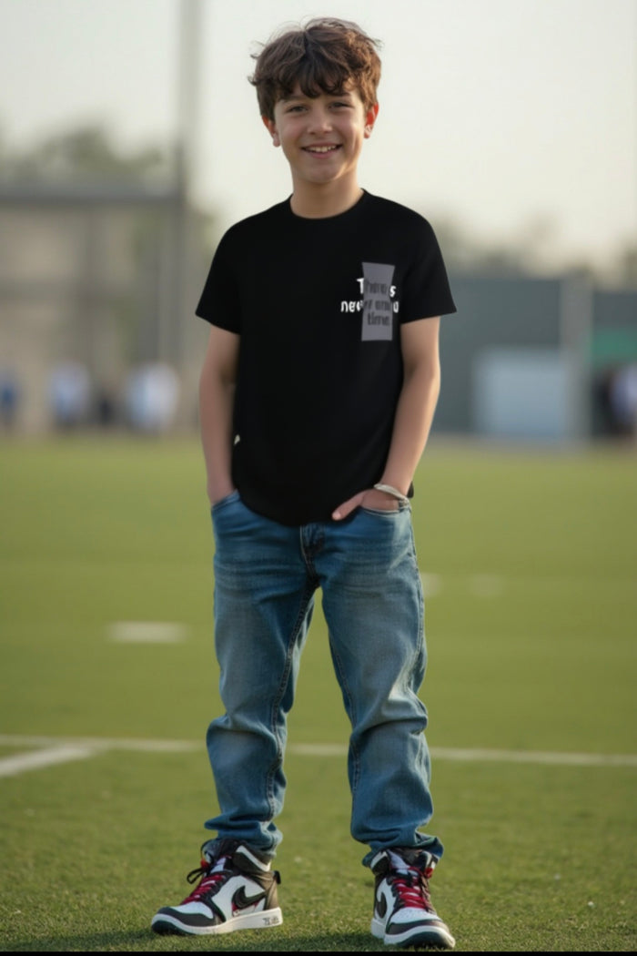 Kid's Oversized TShirts- Black-There Is Never Enough Time