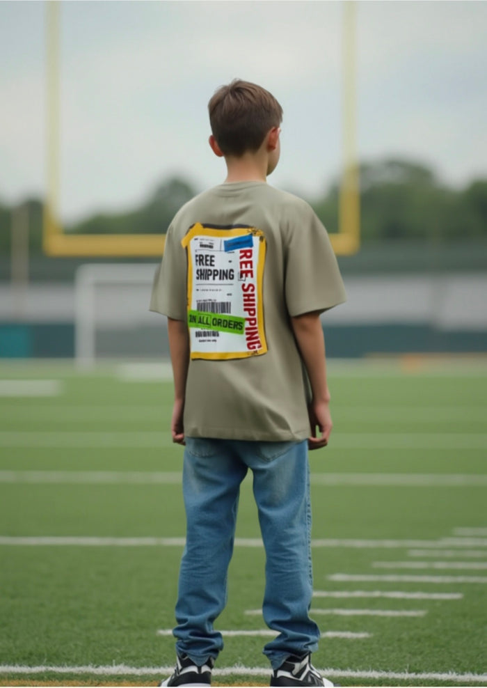 Kid's Oversized TShirts- KHAKI-SHIPPING
