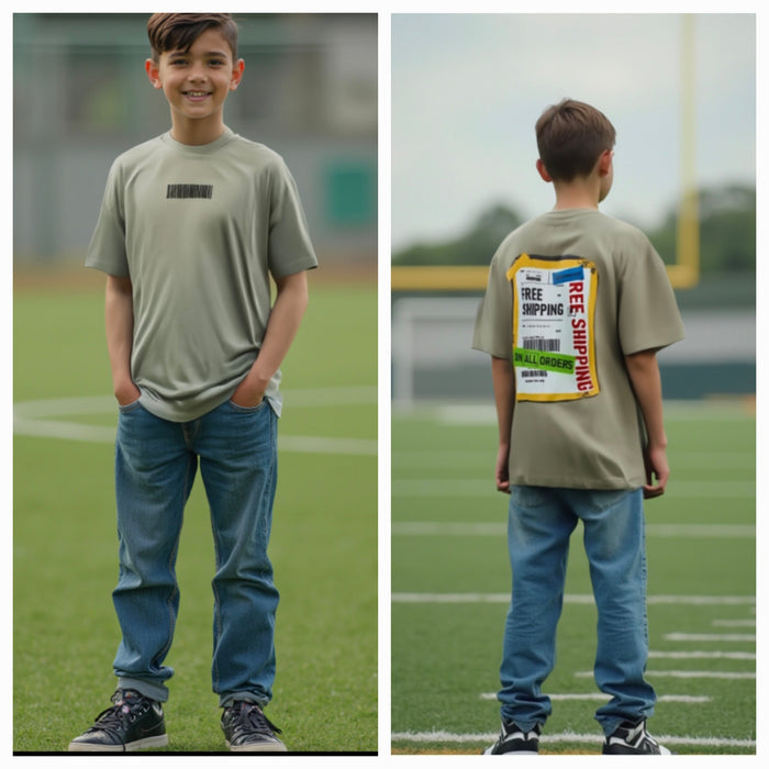 Kid's Oversized TShirts- KHAKI-SHIPPING
