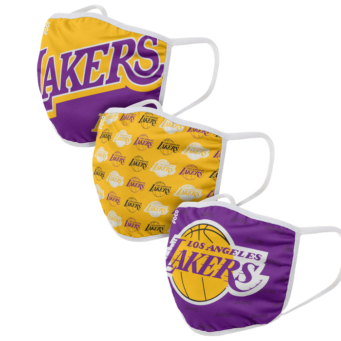 LA Lakers FOCO NBA Face Mask Covers Adult 3 Pack