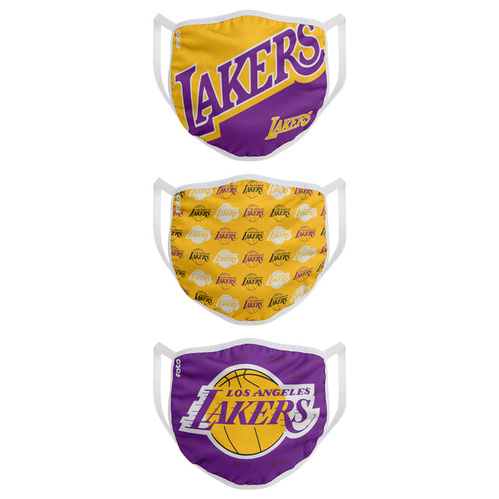LA Lakers FOCO NBA Face Mask Covers Adult 3 Pack