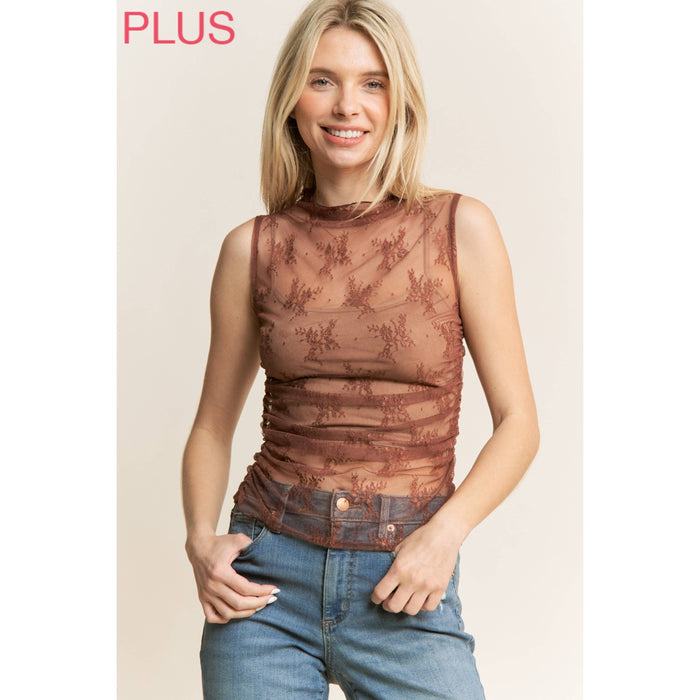Lace High Neck Tank